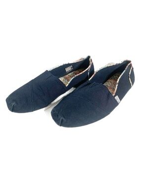 SKECHERS Bobs Dreamer Navy Slip On Plush Slip-on Canvas Flat Rainbow Piping 💙